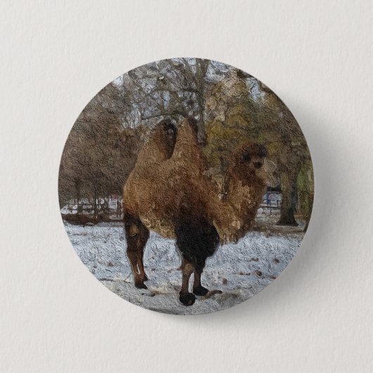 Glazed Camel Art #8083 Ronde Button 5,7 Cm (Voorkant)
