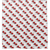 Glazed Cherries Pattern White  Douchegordijn (Voorkant)