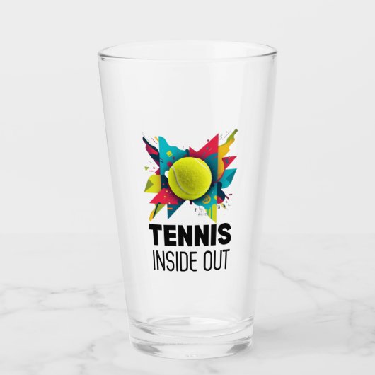 Glazen Bekerkunst - Tennis binnenstebuiten (Voorkant)
