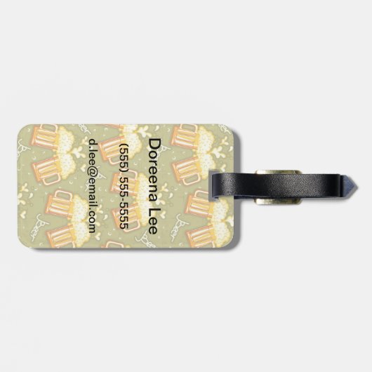 glazen bietenpatroon bagagelabel (Achterkant horizontaal)