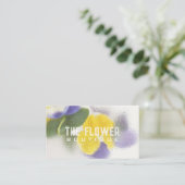 Glazen Bloemen Bloemist Geel Visitekaartje (Staand voorkant)