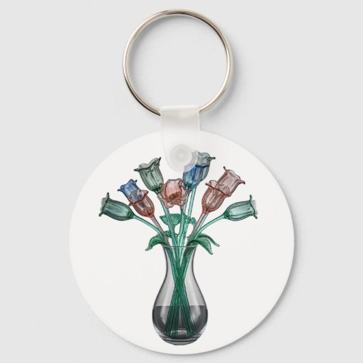 Glazen bloemen sleutelhanger (Voorkant)