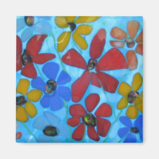 glazen bloemmagneet magneet