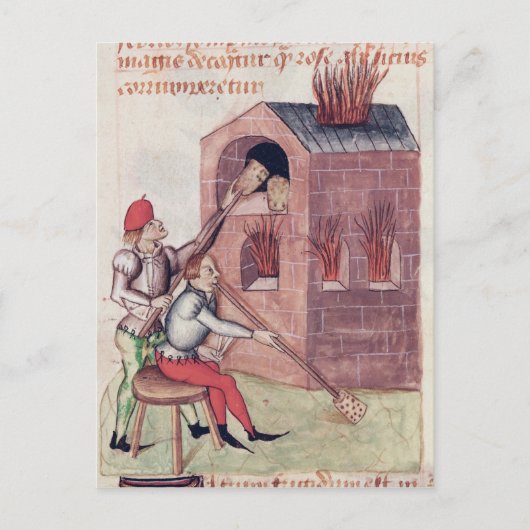 Glazen blowers, van "Tractatus de Herbis" Briefkaart (Voorkant)