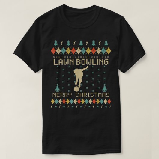 Glazen Bowling, Ugly Kerstmis  Retro 1892 T-shirt (Design voorkant)