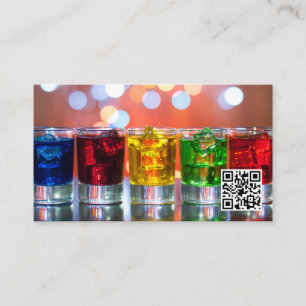 Glazen Drinken met kleurcode / QR-streepjescode Visitekaartje