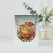 Glazen droogtrommel gevuld met schotel en ijsblokj briefkaart (Staand voorkant)