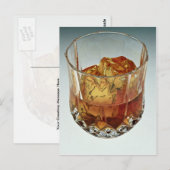 Glazen droogtrommel gevuld met schotel en ijsblokj briefkaart (Voorkant / Achterkant)