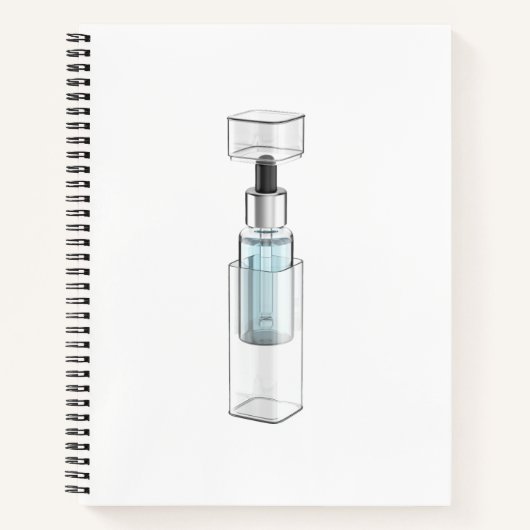 Glazen druppelflesje met een pipet notitieboek (Voorkant)