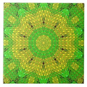 Glazen effect Mosaic Green/Yellow Tegeltje