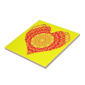 Glazen effect Mozaïek Sinaasappel/Geel (hart) Tegeltje (Zijkant)