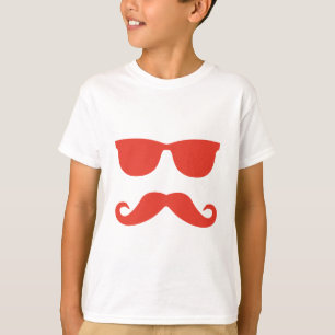 Glazen en snor t-shirt