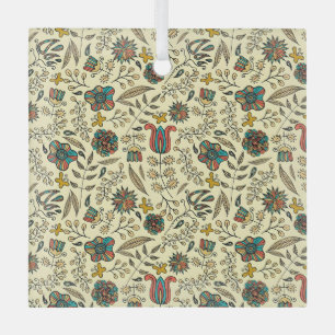 Glazen fles in vintage stijl met botanisch patroon glas ornament