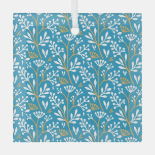 Glazen fles in vintage stijl met botanisch patroon glas ornament