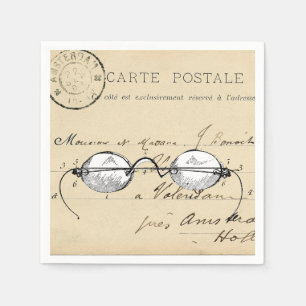 glazen Frans Briefkaart Napkin Servetten