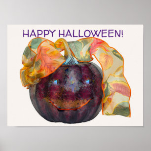 GLAZEN GEBLAZEN POMPOENHOOFD IN HAPPY HERFST FACE POSTER