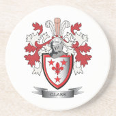 Glazen gezinscrest zandsteen onderzetter (Voorkant)