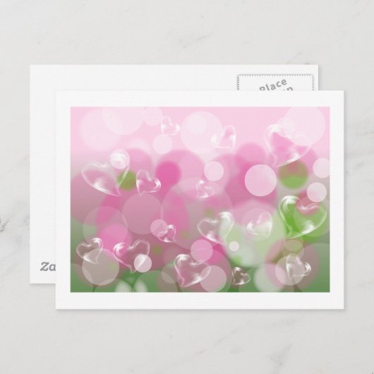 Glazen harten Valentijn Briefkaart (Voorkant / Achterkant)