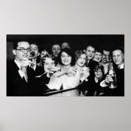 GLAZEN HOOG BIJ SPEAKEASY c. 1929 Poster