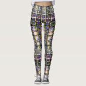 Glazen in lood bloemen over Leggings (Voorkant)