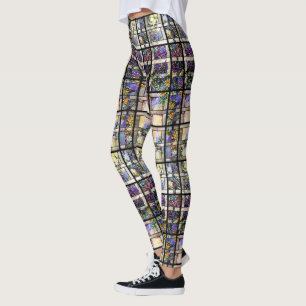 Glazen in lood bloemen over Leggings