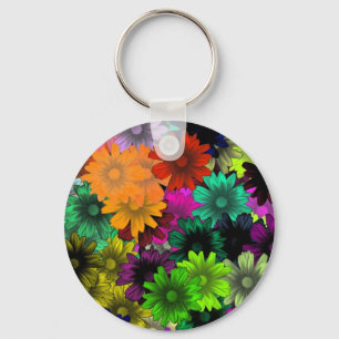 Glazen in lood bloemen sleutelhanger