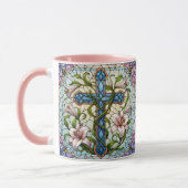 Glazen in lood bloemenkruis mok (Links)