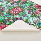 Glazen in lood bloemontwerp sherpa deken (3/4)