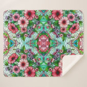 Glazen in lood bloemontwerp sherpa deken (Voorkant (horizontaal))