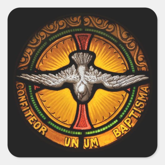 Glazen in lood duif vierkante sticker (Voorkant)