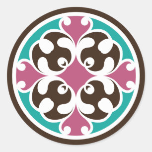 Glazen in lood envelopafdichtingen ronde sticker