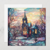 Glazen in lood kerk platte Kaart (blanco achter) (Voorkant / Achterkant)