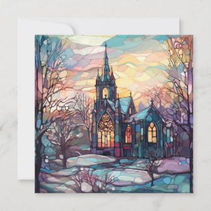 Glazen in lood kerk platte Kaart (blanco achter)