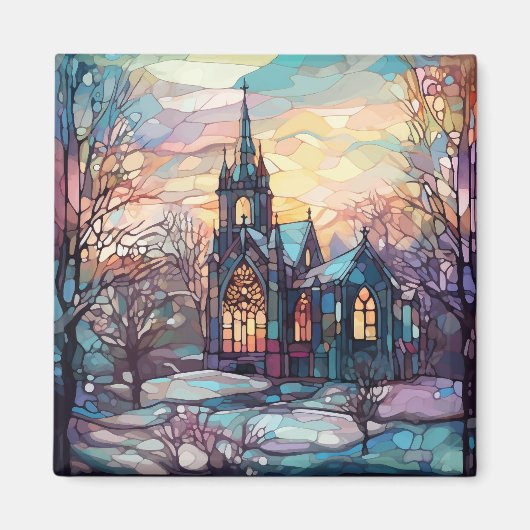 Glazen in lood kerkmagneet magneet (Voorkant)