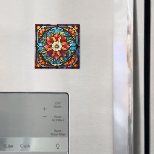 Glazen in lood kleurbloem magneet