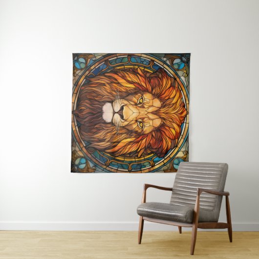 Glazen in lood leeuwenwandtapijt wandkleed (In Situ (horizontaal))