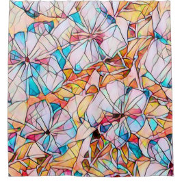 Glazen in lood overvallen douchegordijn