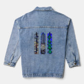 Glazen in lood ramen denim jacket (Achterkant)