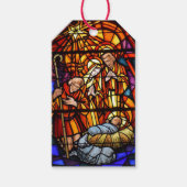 Glazen in lood ramen kerstset 10 cadeaulabel (Voorkant)