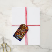 Glazen in lood ramen kerstset 10 cadeaulabel (Met Touw)