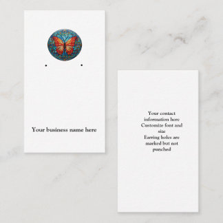 Glazen in lood vlinder oorbel kaarthouder visitekaartje