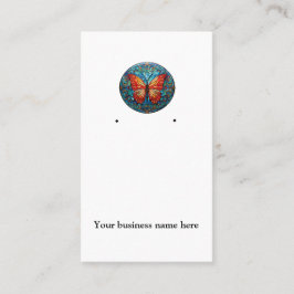 Glazen in lood vlinder oorbel kaarthouder visitekaartje