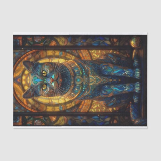 Glazen kat tissuepapier (Voorkant)