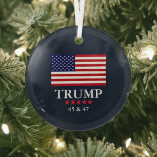 GLAZEN KERSTBAL PRESIDENT DONALD TRUMP GLAS ORNAMENT