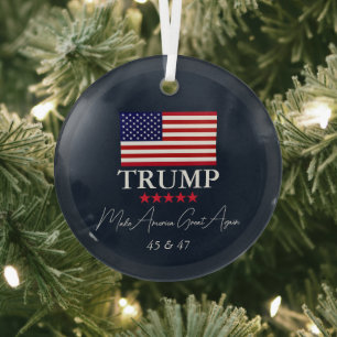 GLAZEN KERSTBAL PRESIDENT DONALD TRUMP GLAS ORNAMENT