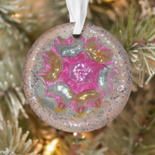  glazen kerstbal roze Antieke juweel Ornament