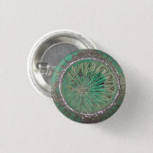  glazen kerstversiering Blauwgroen ijsglitter Ronde Button 3,2 Cm (Voorkant /achterkant)