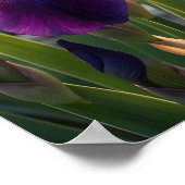 Glazen Libelle Iris Bloem Poster (Hoek)