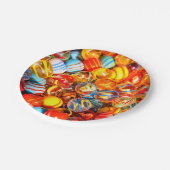 Glazen marbles kleurig papieren bordje (Gekanteld)