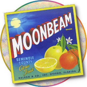Glazen ONDERLEGGER - Moonbeam Citrus - kratlabel Onderzetter